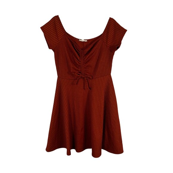 Rolla Coster Dresses & Skirts - Retro Ribbed Knit Sweater Dress Brown XS Festival Boho Indie Folk Fit Flare Arts